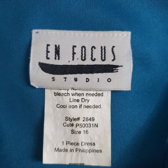 En Focus Women's Dress 16 Green Asymmetrical Vintage 90s Fairy Mermaid Elegant - Picture 8 of 14